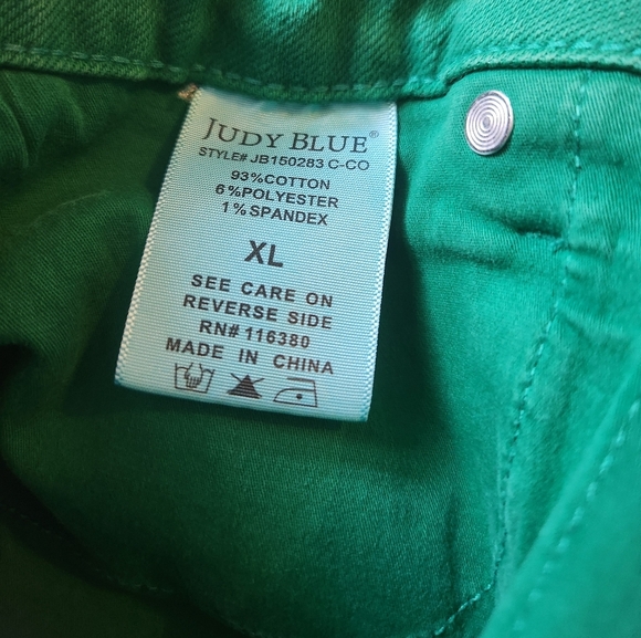 Judy Blue Green Womens Denim Jean Shorts Size XL - Picture 9 of 9